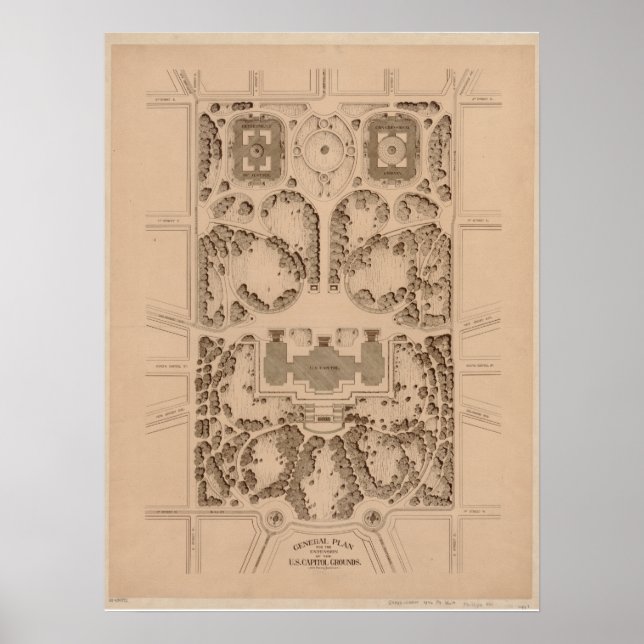 Architekturpläne der Hauptstadt (1874) Poster (Vorne)
