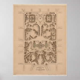 Architekturpläne des US-Kapitolsgeländes (1874) Poster