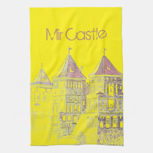 Architekturskizze Weißrussland Mir Geschirrtuch