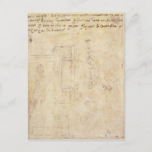 Architekturstudie mit Anmerkungen Postkarte
