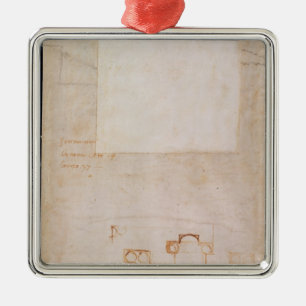 Architekturstudie mit Anmerkungen Silbernes Ornament