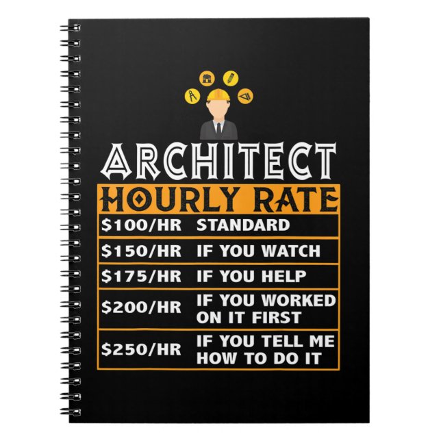 Architekturstundenrente — Funny Job Matching Archi Notizblock (Vorderseite)