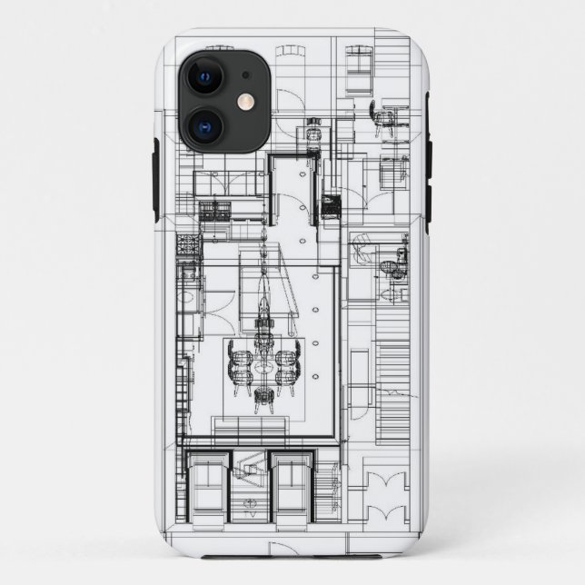 Architekturwireframe Telefonkasten Case-Mate iPhone Hülle (Rückseite)