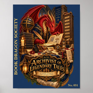 Archivar legendärer Geschichten Buch-Drachen-Ges Poster