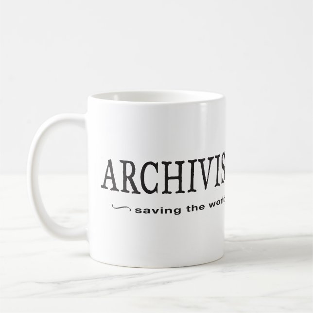 Archivare - Retten der Welt Tasse (Links)