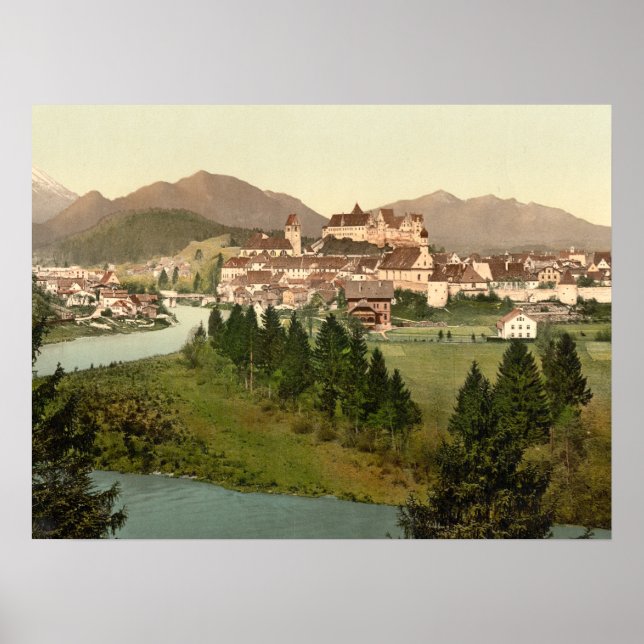Archivdruck Fussen, Bayern, Deutschland Poster (Vorne)