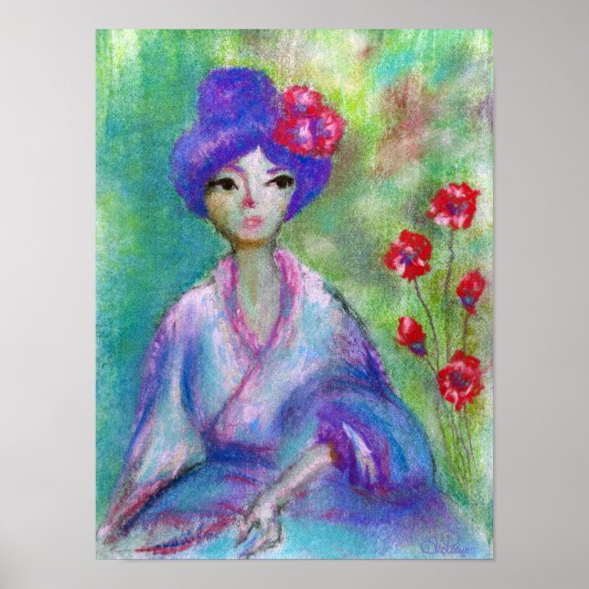 Archivdruck "Hübsch Geisha" (Matte) Poster (Vorne)