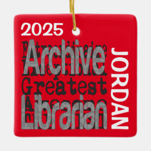 Archive Librarian Extraordinaire CUSTOM Keramikornament