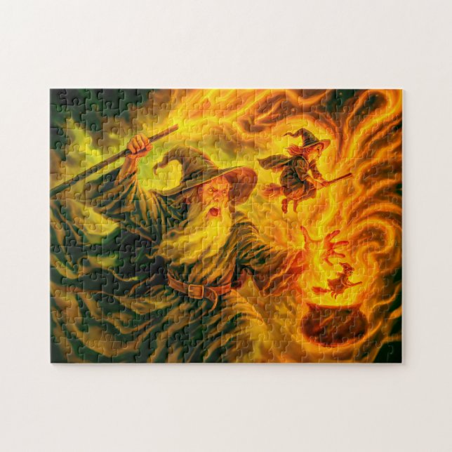 Archmage creating witches in oil painting puzzle (Horizontal)