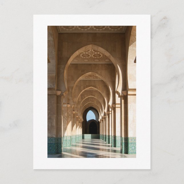 Archway at Hassan II Mosque, Casablanca, Marokko Postkarte (Vorderseite)