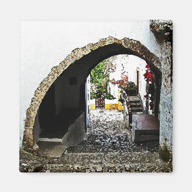 Archway in Obidos Portugal Magnet (Vorne)