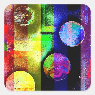 Arcobaleno 136 quadratischer aufkleber