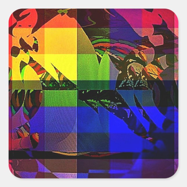 Arcobaleno 140 quadratischer aufkleber (Vorderseite)