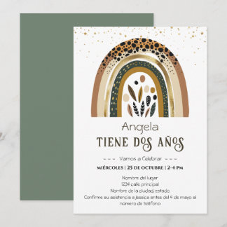 Arcoiris Boho 2do cumpleaños Einladung