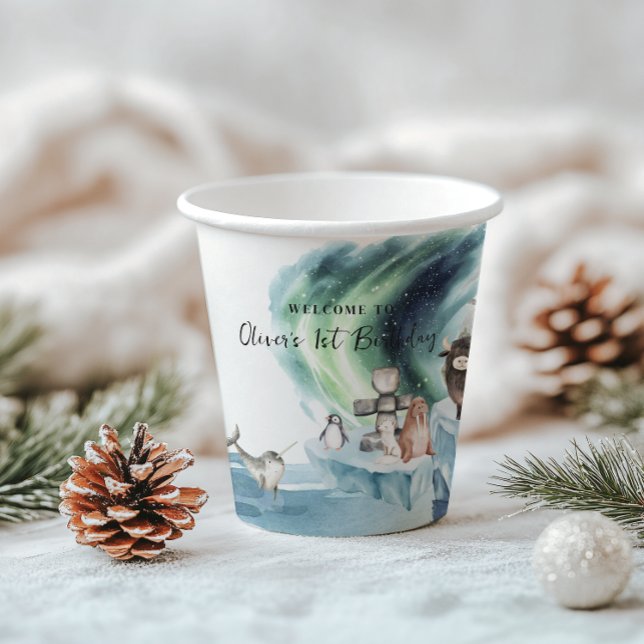 Arctic Adventure Birthday Party Pappbecher (Von Creator hochgeladen)