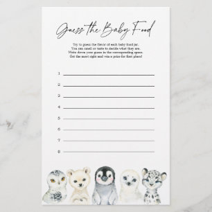 Arctic Animal Baby Dusche schätzt das Baby Food Ga