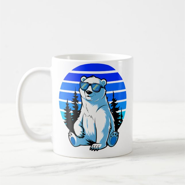 Arctic Animal Polar Bear Lover Cool Sunglasses Pol Kaffeetasse (Links)