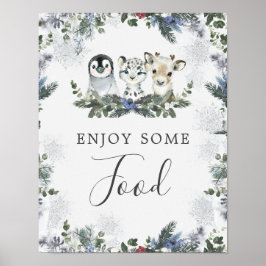 Arctic Animal Winter Onederland 1. Geburtstagsnahr Poster