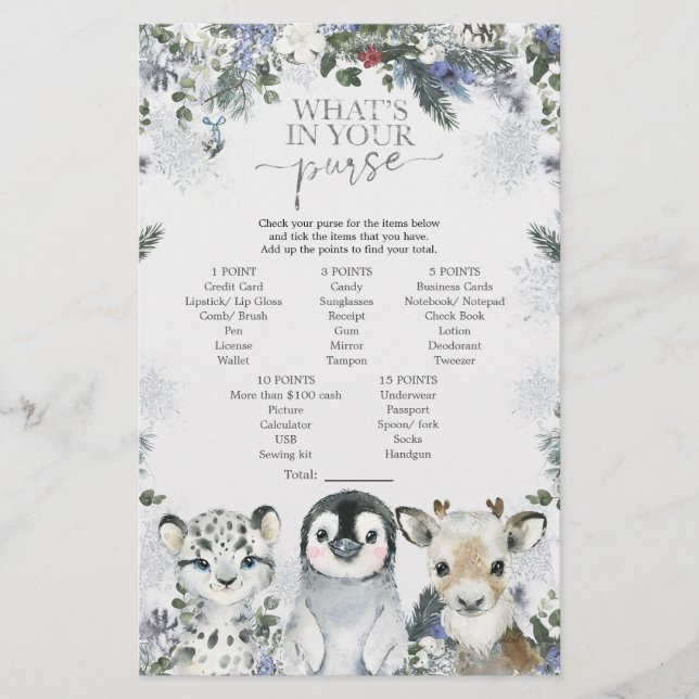 Arctic Animal Winter Onederland Duschbörse (Vorderseite)