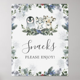 Arctic Animal Winter Onederland Geburtstagssnacks Poster