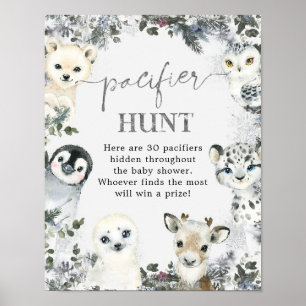 Arctic Animal Winter Onederland Schnuller Hunt Sig Poster