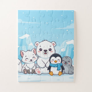 Arctic Animals Kids Puzzle | Cute Polar Bear Fox P