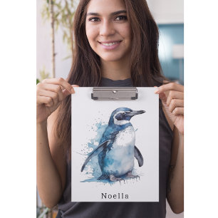 Arctic Azure Watercolor Pinguin, Brauch Klemmbrett