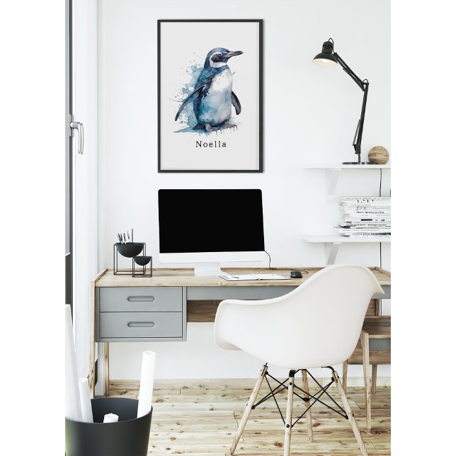 Arctic Azure Watercolor Pinguin, Brauch Poster (Von Creator hochgeladen)