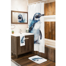 Arctic Azure Watercolor Pinguin