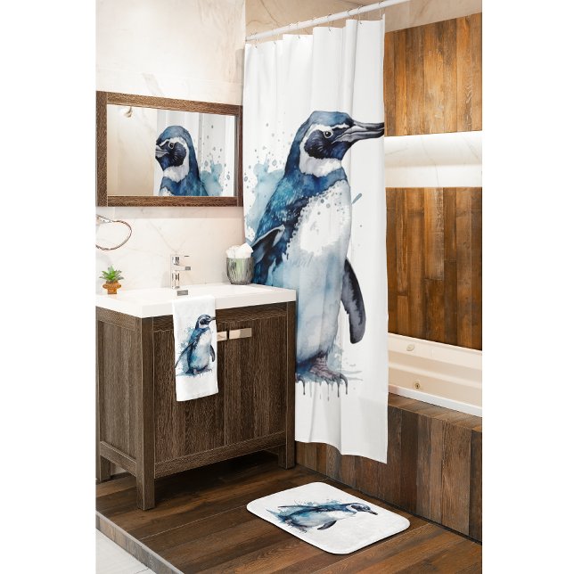 Arctic Azure Watercolor Pinguin Handtuch (Von Creator hochgeladen)