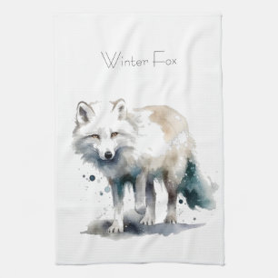 Arctic Beauty: Winter Fox individuell Geschirrtuch