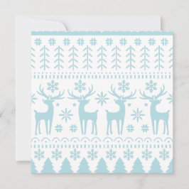 Arctic Blue Folk Art Winter Thema Feiertagskarte