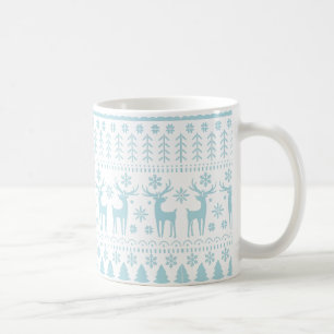 Arctic Blue Folk Art Winter Thema Kaffeetasse