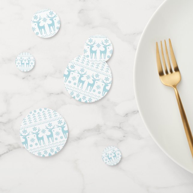 Arctic Blue Folk Art Winter Thema Konfetti (Gruppe)