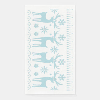 Arctic Blue Folk Art Winter Thema Serviette