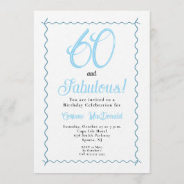 Arctic Blue Sixty and Fabulous 60th Birthday Party Einladung