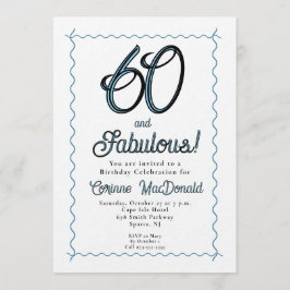 Arctic Blue Sixty and Fabulous 60th Birthday Party Einladung