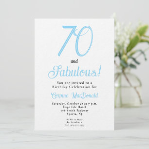 Arctic Blue Sixty und Fabulous 70. Geburtstagsfeie Einladung