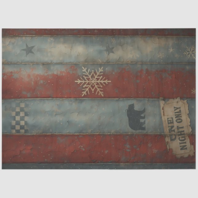 Arctic Circus Rustic Carnival Stripe Winter  Seidenpapier (Vorderseite)
