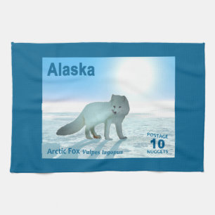 Arctic Fox - Alaska Postage Geschirrtuch