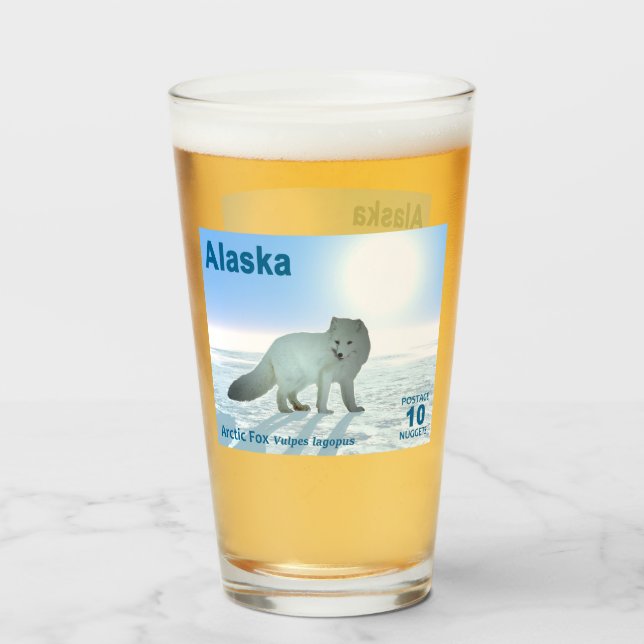 Arctic Fox - Alaska Postage Glas (Vorne (Gefüllt))