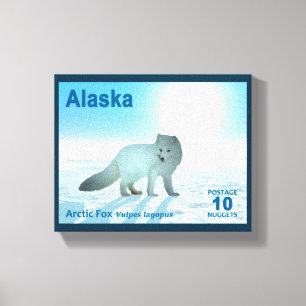 Arctic Fox - Alaska Postage Leinwanddruck