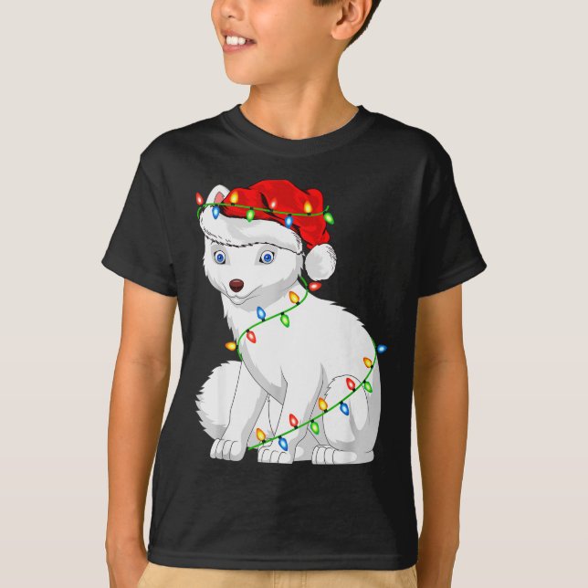 Arctic Fox Animal Lover Xmas Santa Hat Arctic Fox  T-Shirt (Vorderseite)