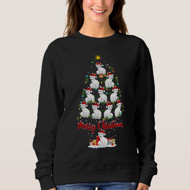 Arctic Fox Christmas Tree Lights  Arctic Fox Xmas Sweatshirt (Vorderseite)