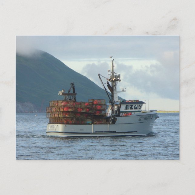 Arctic Fox, Crab Boat im niederländischen Hafen, A Postkarte (Vorderseite)