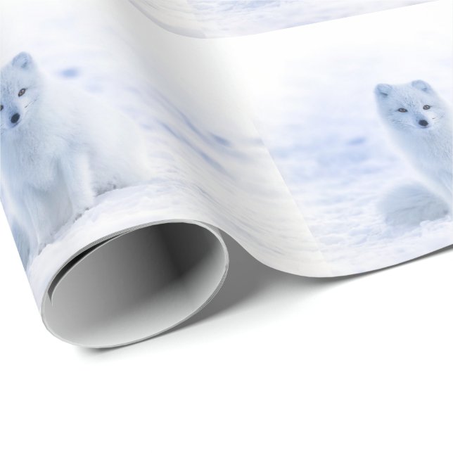 Arctic fox geschenkpapier (Rolleneckpunkt)