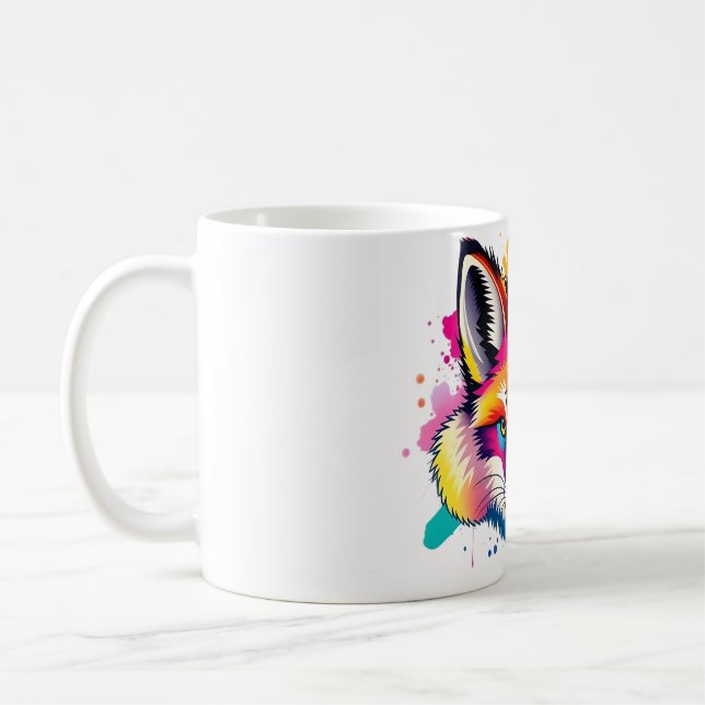 Arctic Fox Head mit Ohrmuffs Funny T-Shirt Kaffeetasse (Links)