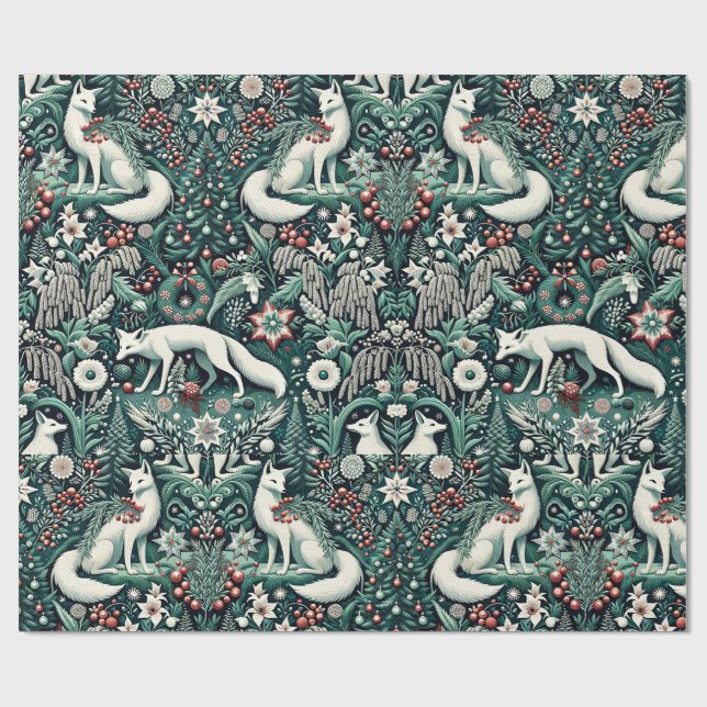 Arctic Fox I Holiday Gift Wrap Geschenkpapier (Flach)