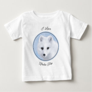 Arctic Fox Painting - Original Wildlife Art Baby T-shirt
