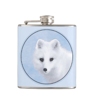 Arctic Fox Painting - Original Wildlife Art Flachmann